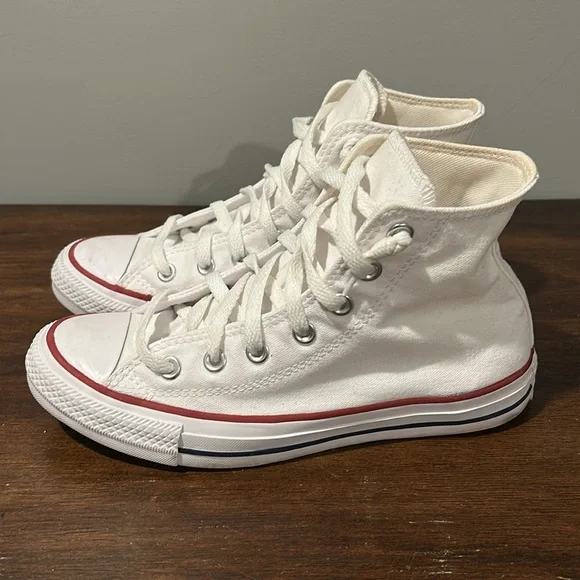 Converse Chuck Taylor All Star White Canvas High-Top Sneakers - Picture 3 of 9